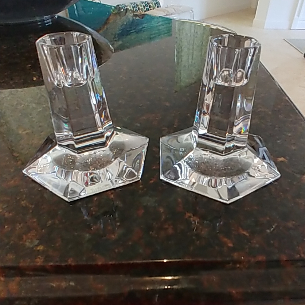 Tiffany glass candles holders